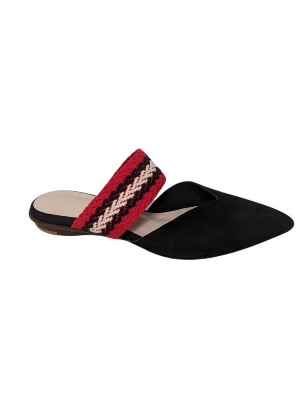 ALL BLACK Women's Leather Banded Slides 38.5